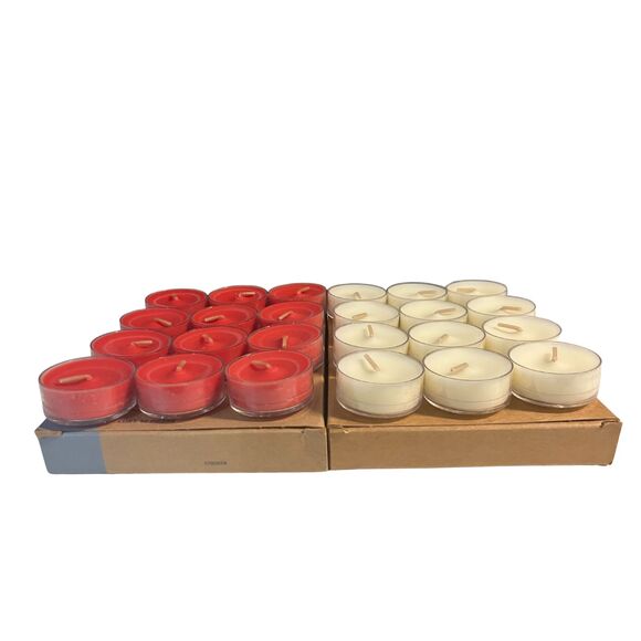 Partylite Light Candles Set - 24 Pack Red & Cream Aromatherapy Candles - Picture 6 of 6